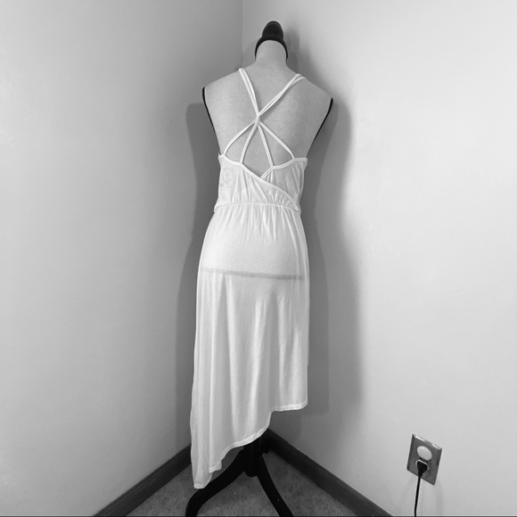 Blue Life. Asymmetrical White Hi-Low Dress. Sz S. - Picture 2 of 3